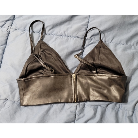 NWOT Faux Leather Bralette - Picture 2 of 5